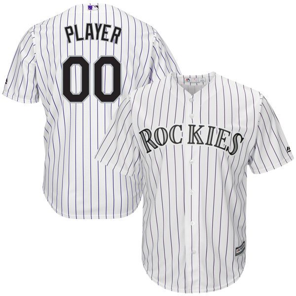 Men Colorado Rockies Majestic White Home Cool Base Custom MLB Jersey->customized mlb jersey->Custom Jersey